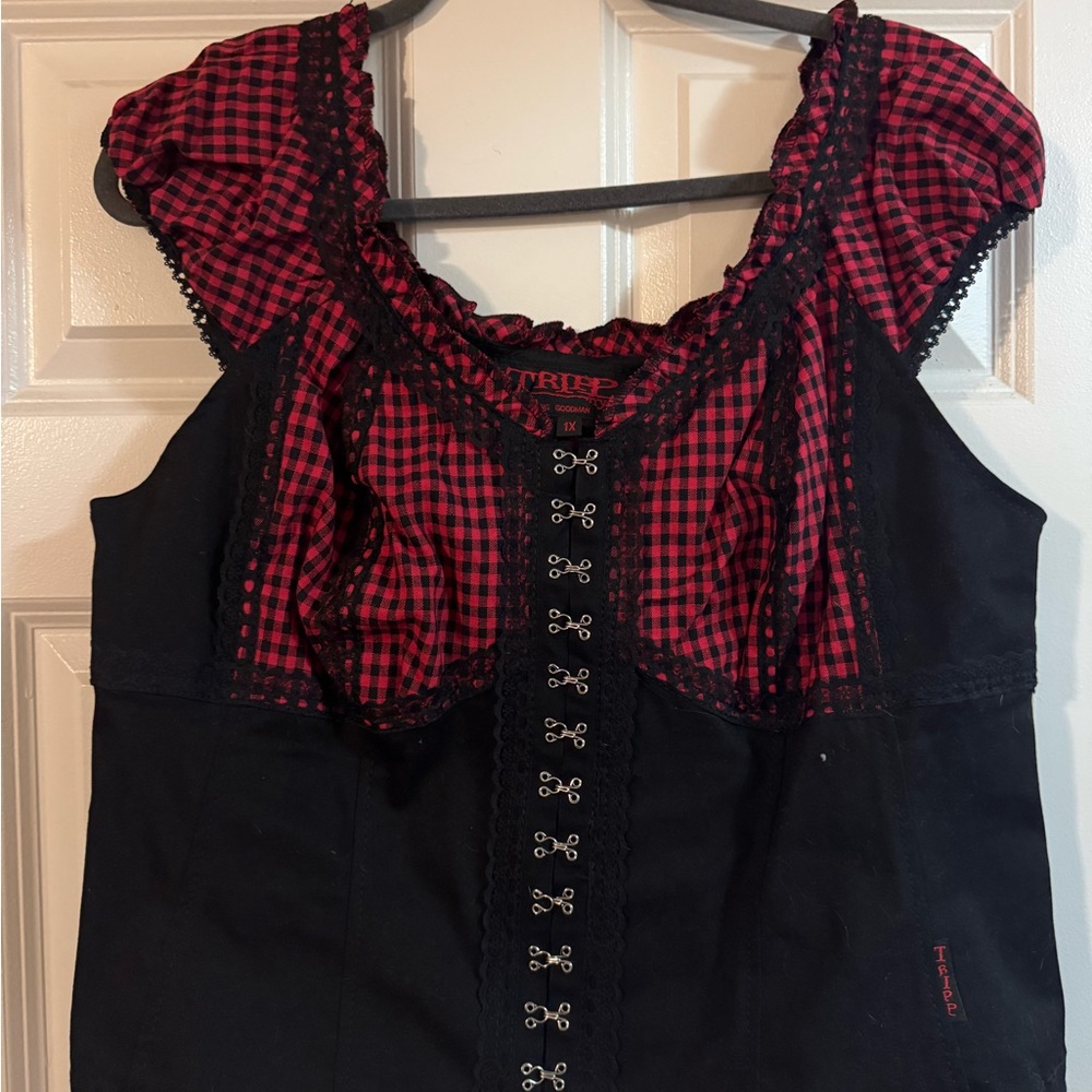 TRIPP NYC- BO PEEP Cap Sleeve Corset Blouse